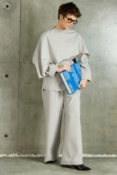 Stone Pleated Palazzo Trousers - 2