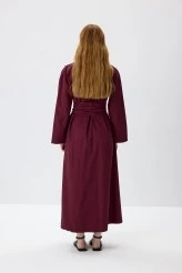 Burgundy Belted Shirt Dress - 9