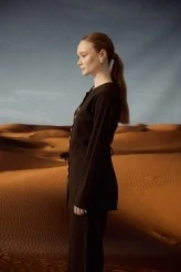 Dark Brown Natural Shirt with Adjustable Waist - 6