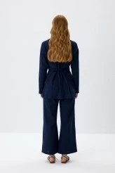 Navy Blue Natural Shirt with Adjustable Waist - 9