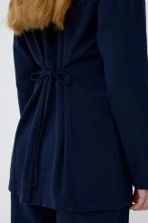 Navy Blue Natural Shirt with Adjustable Waist - 7