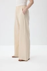 Natural Textured Pintuck Trousers - 5