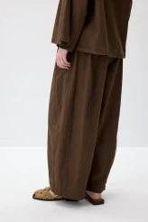 Kahve Oversize Rahat Kesim Pantolonlu Takım - 6