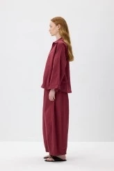 Vişne Oversize Rahat Kesim Pantolonlu Takım - 4