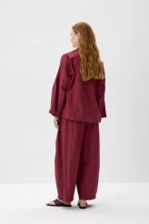 Vişne Oversize Rahat Kesim Pantolonlu Takım - 6