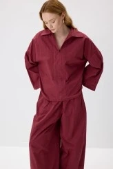 Vişne Oversize Rahat Kesim Pantolonlu Takım - 2