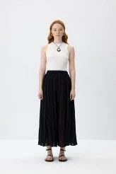 Black Crushed Voile Skirt - 1