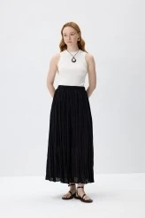 Black Crushed Voile Skirt - 2