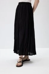Black Crushed Voile Skirt - 5