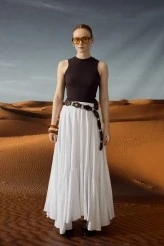 White Ruched Maxi Skirt - 1