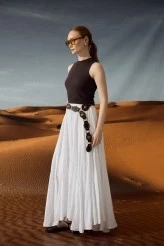 White Ruched Maxi Skirt - 3