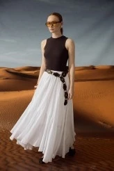 White Ruched Maxi Skirt - 5