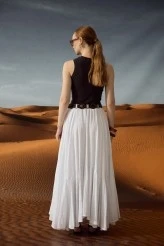 White Ruched Maxi Skirt - 8