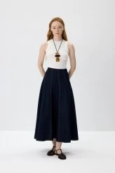 Parçalı Denim Etek - 3