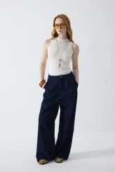 Palazzo Kesim Denim Pantolon - 1