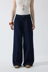 Palazzo Kesim Denim Pantolon - 5