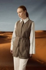 Vizon Gabardin Cepli Kemerli Yelek - 4