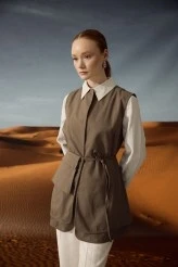 Vizon Gabardin Cepli Kemerli Yelek - 2