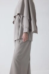 Stone Drape Neck Design Blouse - 7