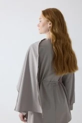 Stone Drape Neck Design Blouse - 9