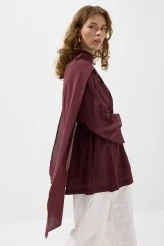 Bordo Seyyar Şallı Vual Tunik - 6