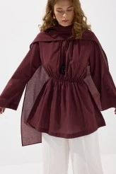 Bordo Seyyar Şallı Vual Tunik - 3