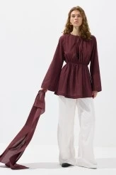 Bordo Seyyar Şallı Vual Tunik - 8