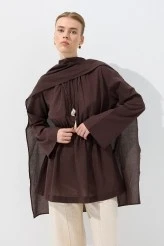 Acı Kahve Seyyar Şallı Vual Tunik - 7