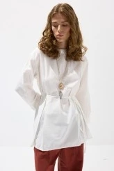 Ecru Pleated Basic Tunic - 5