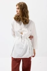 Ecru Pleated Basic Tunic - 6