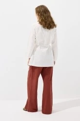 Ecru Pleated Basic Tunic - 7