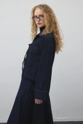 Front Tie-Up Denim Jacket - 4
