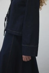 Front Tie-Up Denim Jacket - 5