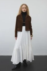 Brown Fringed Suede Jacket - 1
