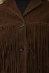 Brown Fringed Suede Jacket - 5