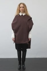 Mürdüm Kaşe Dokulu Şallı Yelek - 1