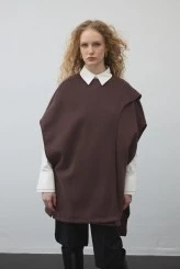 Mürdüm Kaşe Dokulu Şallı Yelek - 2