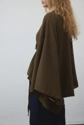 Khaki Belted Cape Blouse - 6