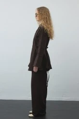 Acı Kahve Volanlı Gabardin Tunik - 7
