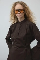Acı Kahve Volanlı Gabardin Tunik - 4