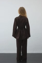 Acı Kahve Volanlı Gabardin Tunik - 8
