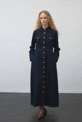 Denim Dress with Stitch Detailing - 3