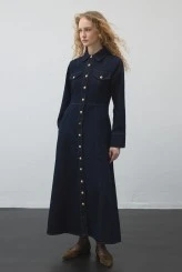 Denim Dress with Stitch Detailing - 1