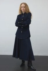 Panelled Denim Skirt - 1