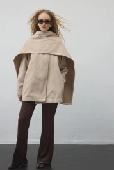 Bej Atkılı Kaşe Ceket - 3