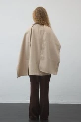 Bej Atkılı Kaşe Ceket - 7