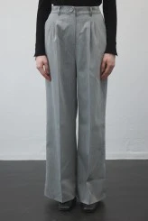 Grey Pleated Palazzo Trousers - 5