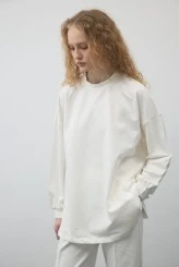 Ekru Kemerli Basic Sweat Pantolonlu Takım - 2
