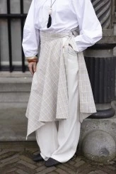 Bej Ekose Bağlamalı Etek - 3