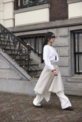 Bej Ekose Bağlamalı Etek - 5